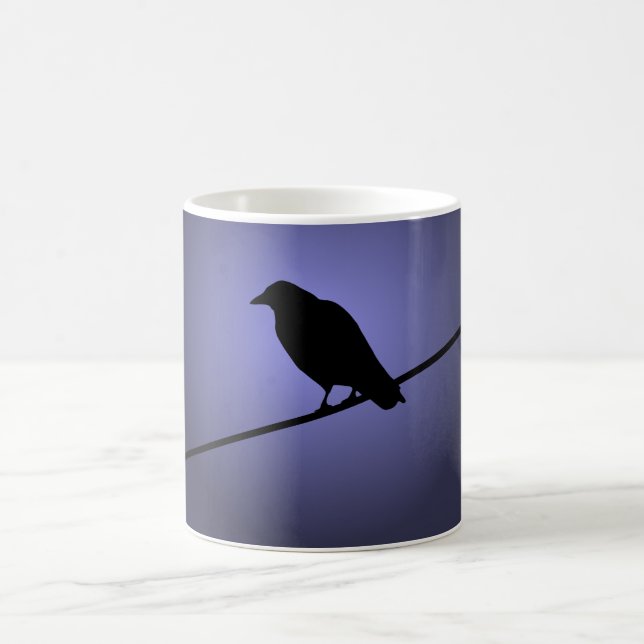 Crow on a Telephone Wire Coffee Mug (Center)