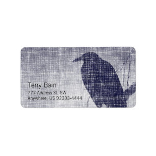 Crow on a Willow Branch Label