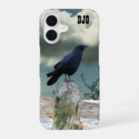 Crow on Driftwood your initials