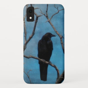 Crow On Pretty Aqua iPhone XR Case