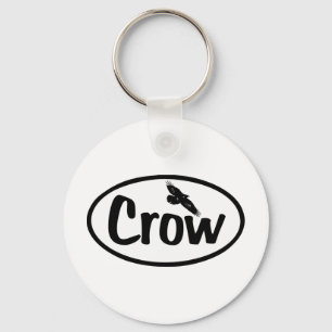 Crow Oval Key Ring