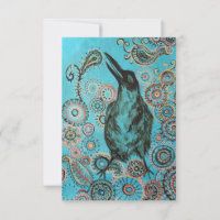 crow painting on blue
