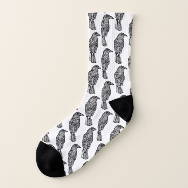 Crow Patterned Socks (Left Outside)