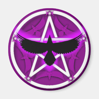 Crow Pentacle - Purple Magnet