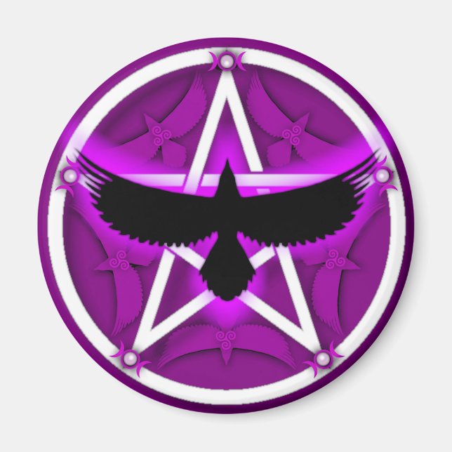 Crow Pentacle - Purple Magnet (Front)