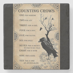 Crow Poem Stone Coaster