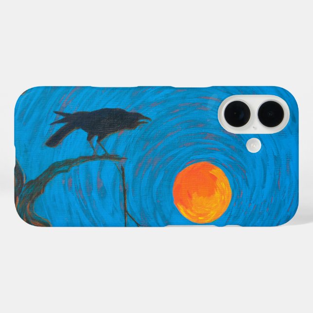 Crow Raven and Full Moon Case-Mate iPhone Case (Back (Horizontal))