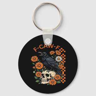 Crow Raven F-Caw-F Funny Halloween Gothic Creative Key Ring