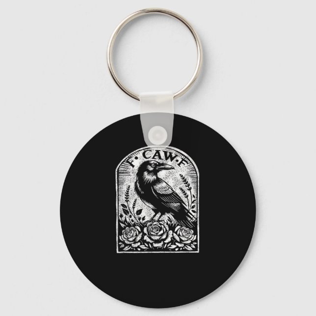 Crow Raven F CAW F Key Ring (Front)