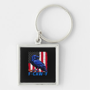 Crow Raven Funny F-Caw-F Minimal Clean Key Ring