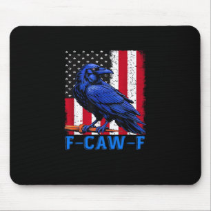 Crow Raven Funny F-Caw-F Minimal Clean Mouse Pad