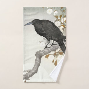 Crow Raven Koson Japanese Bird Bath Towel Set