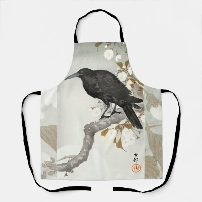 Crow Raven Koson Japanese Bird Crow Apron (Front)