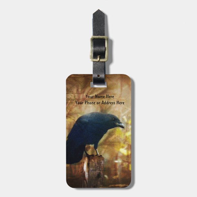Crow/Raven Photo Luggage Tag (Front Vertical)