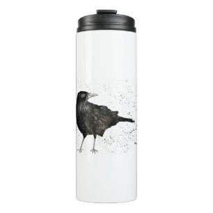 Crow raven thermal tumbler