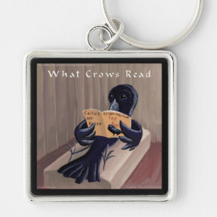 Crow Reading The Raven Funny Key Ring