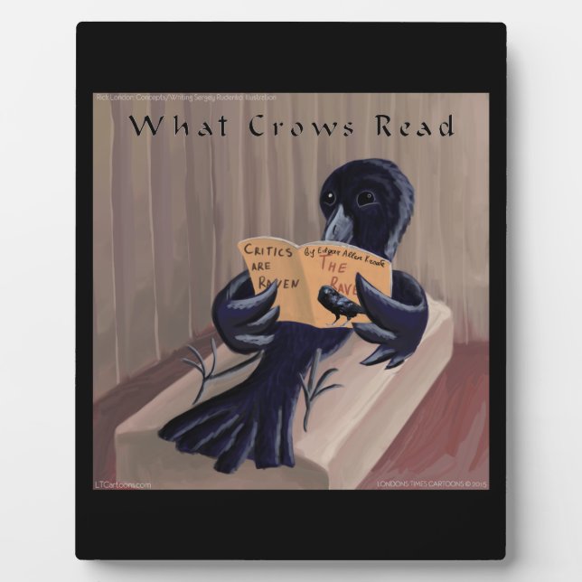 Crow Reading The Raven Funny Plaque (Front)
