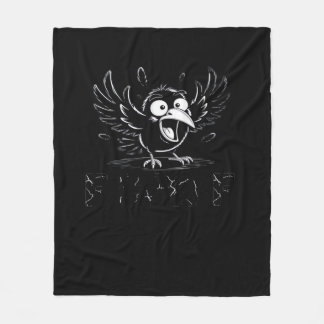 Crow, Retro F-Caw-F Bird Crow Funny Crow Bird Cawi Fleece Blanket