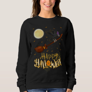 Crow Ride Witch Shotgun Crow Bird Halloween Sweatshirt