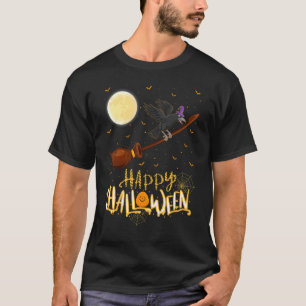 Crow Ride Witch Shotgun Crow Bird Halloween T-Shirt
