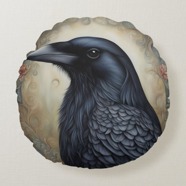 Crow Round Cushion (Front)