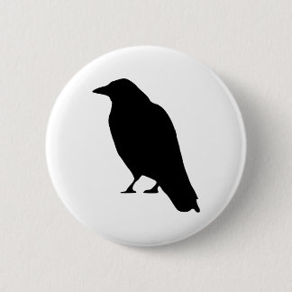 Crow Silhouette 6 Cm Round Badge