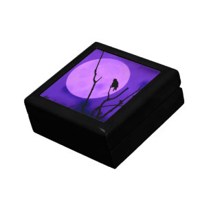Crow Silhouette Purple Moon Gift Box