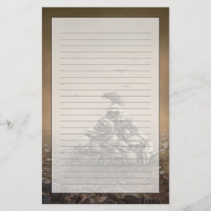 Crow Sitting On A Pile Of Sculls Stationery