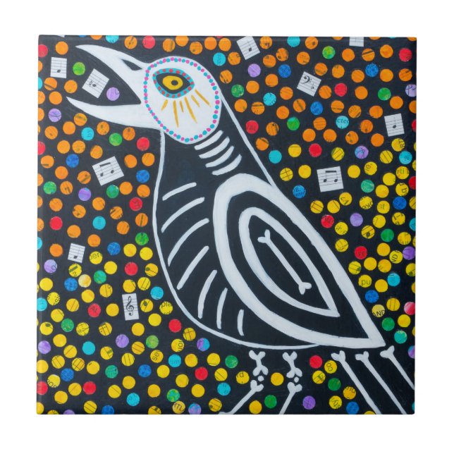 Crow Song Ceramic Tile (Front)