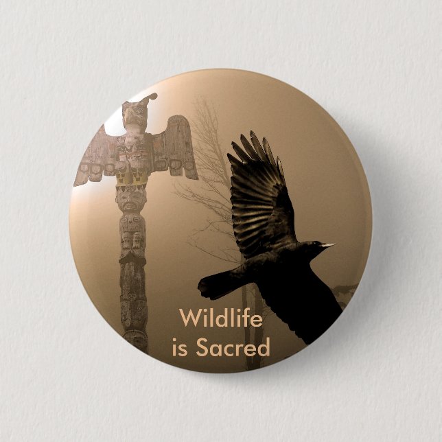 CROW SPIRIT Collection 6 Cm Round Badge (Front)