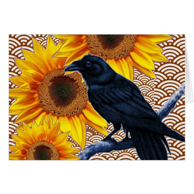 Crow Sunflowers Brown Pattern Gifts (Front Horizontal)