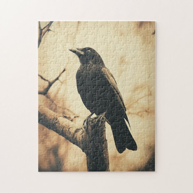 Crow Vintage Style Jigsaw Puzzle (Vertical)