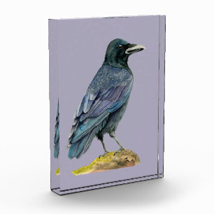 Crow Watercolor Painting Photo Block
