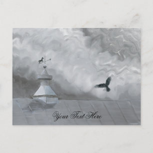 Crow & Weather Vane postcard