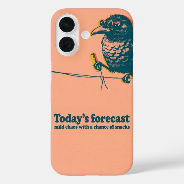 Crow With Fry on Wire Screen Print Phone Case (Back)