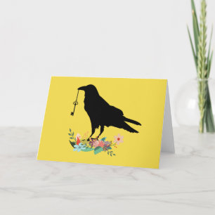 Crow With Key Greeting Card