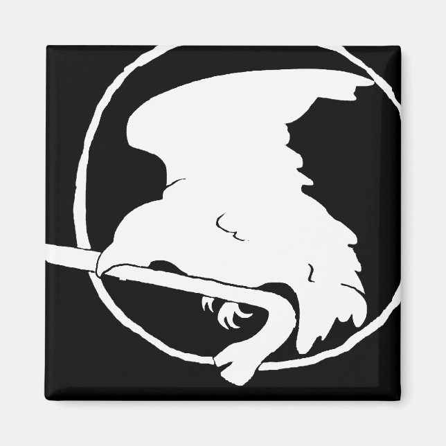 Crowbar Magnet white/black, Round and Square (Front)