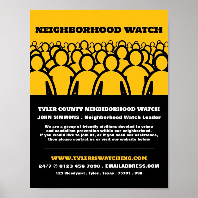 Crowd Design, Neighbourhood Watch Community Advert Poster (Front)