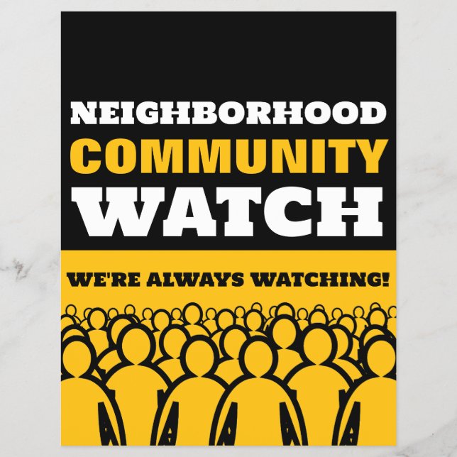 Crowd Design, Neighbourhood Watch Community Warnin Flyer (Front)