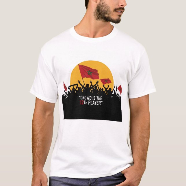 Crowd Is the 12th Player – Moroccan Flag Football  T-Shirt (Front)