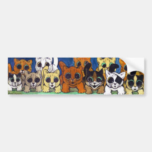 Crowd of Cats, Louis Wain Bumper Sticker