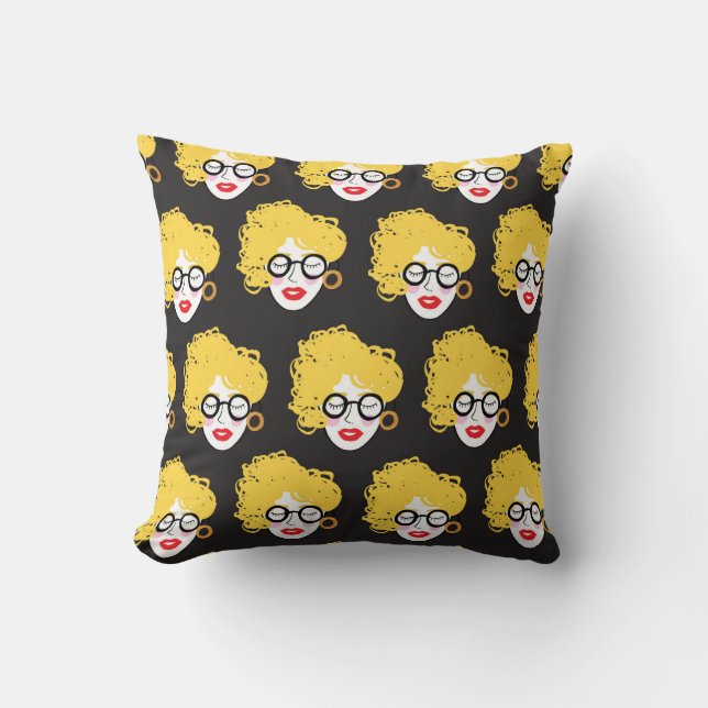 Crowd of funny peoples, cute background cushion (Front)