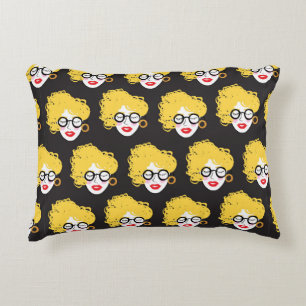 Crowd of funny peoples, cute background decorative cushion