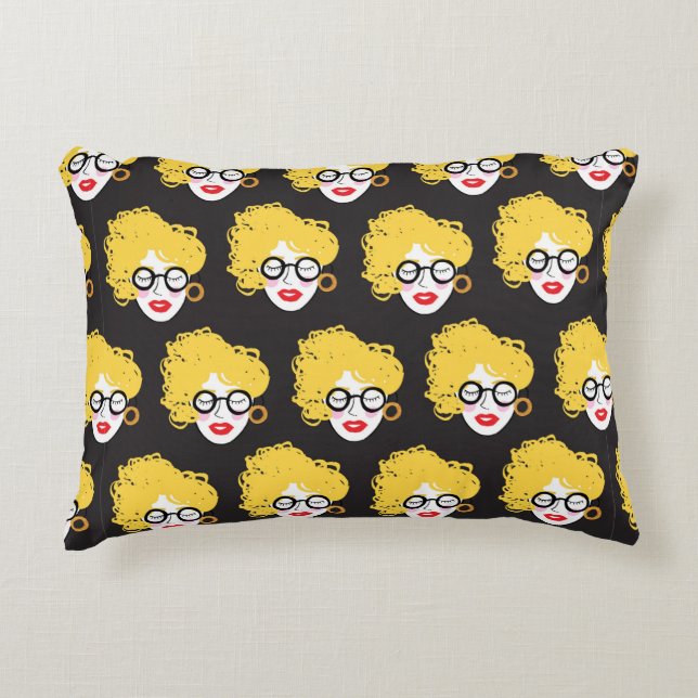 Crowd of funny peoples, cute background decorative cushion (Front)