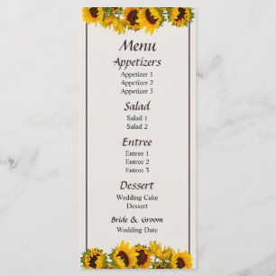 Crowd of Sunflowers Menu... Menu