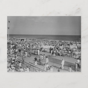Crowd on Beach Postcard
