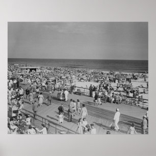 Crowd on Beach Poster