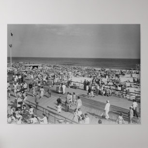 Crowd on Beach Poster