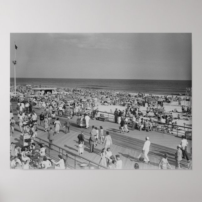 Crowd on Beach Poster (Front)