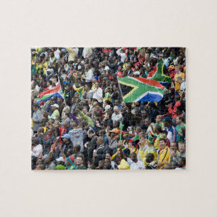 Crowd shot at a soccer game, with South African Jigsaw Puzzle